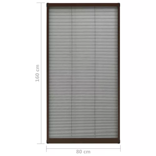  barna alumínium pliszé ablakszúnyogháló 80 x 160 cm
