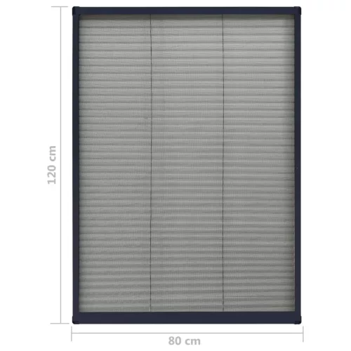  antracitszürke alumínium pliszé ablakszúnyogháló 80 x 120 cm