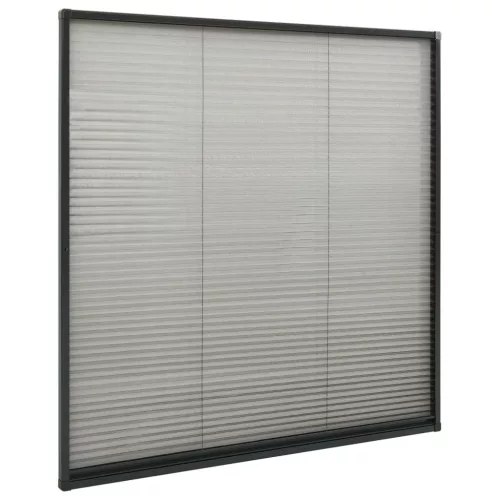  antracitszürke alumínium pliszé ablakszúnyogháló 120 x 120 cm