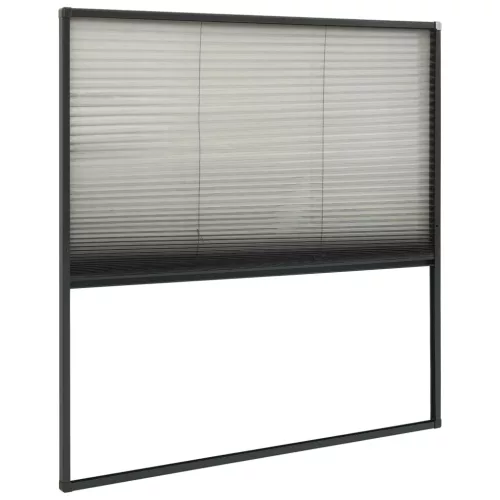  antracitszürke alumínium pliszé ablakszúnyogháló 120 x 120 cm