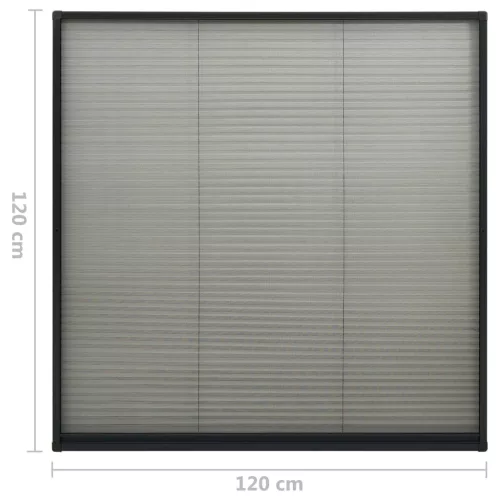  antracitszürke alumínium pliszé ablakszúnyogháló 120 x 120 cm