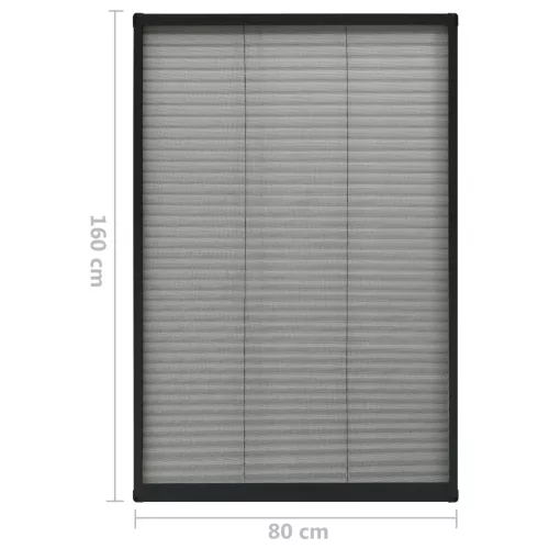  antracitszürke alumínium pliszé ablakszúnyogháló 80 x 160 cm