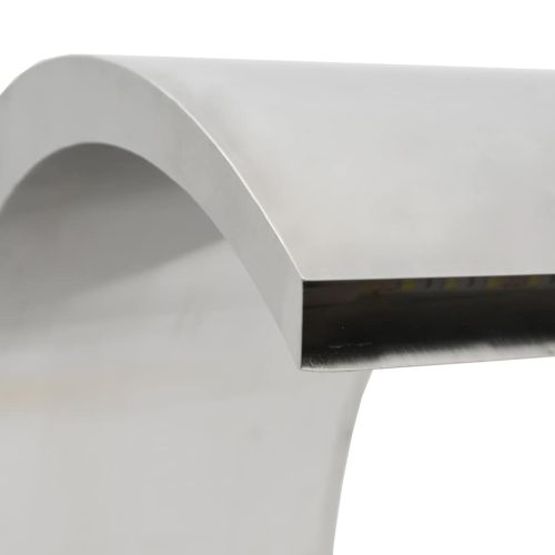  304-es rozsdamentes acél medenceszökőkút LED-ekkel 22x60x70 cm