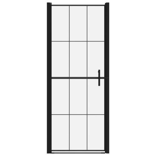  fekete edzett üveg zuhanyajtó 91 x 195 cm