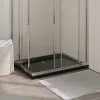  téglalap alakú fekete ABS zuhanytálca 70 x 90 cm