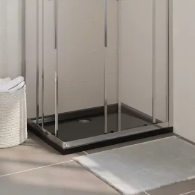  téglalap alakú fekete ABS zuhanytálca 70 x 90 cm