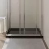  téglalap alakú fekete ABS zuhanytálca 70 x 90 cm