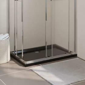  téglalap alakú fekete ABS zuhanytálca 70 x 100 cm