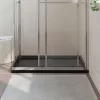  téglalap alakú fekete ABS zuhanytálca 80 x 120 cm