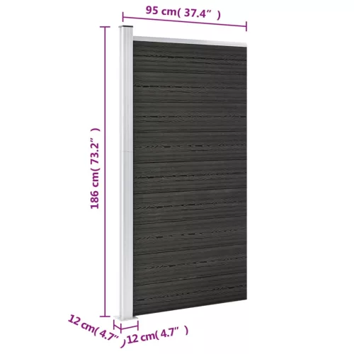  szürke WPC kerítéspanel 95 x 186 cm