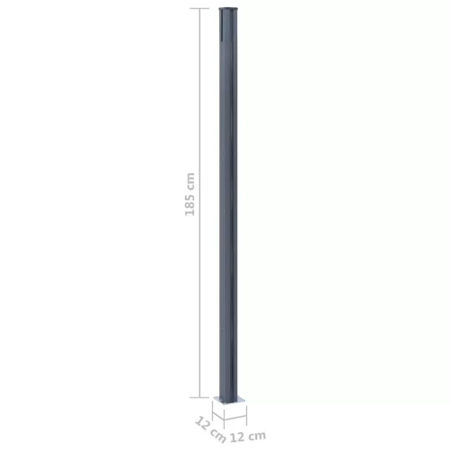  2 db sötétszürke alumínium kerítésoszlop 185 cm