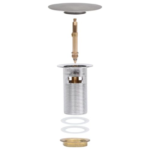  króm nyomógombos leeresztőszelep túlfolyóval 6,4x6,4x9,1 cm