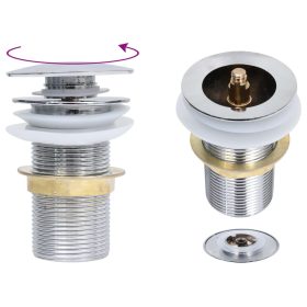    krómszínű nyomógombos leeresztő túlfolyó nélkül 6,4x6,4x9,1 cm