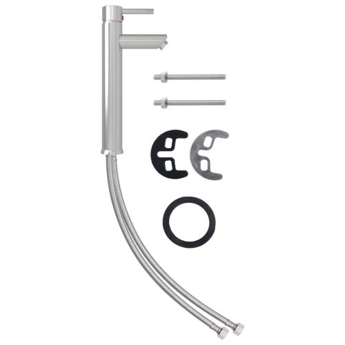  ezüst fürdőszobai keverős csaptelep 12 x 30 cm