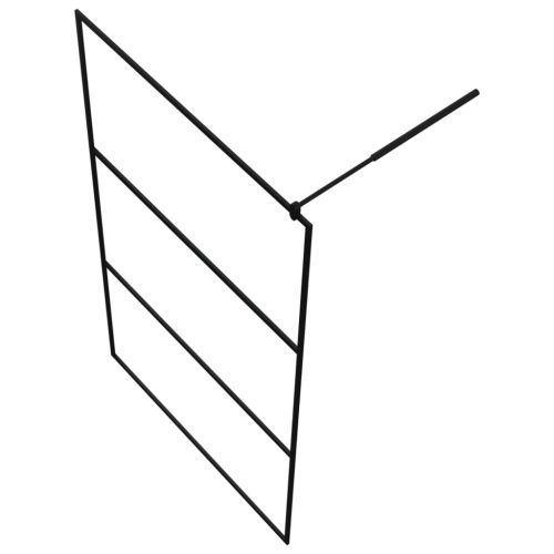  fekete zuhanyfal átlátszó ESG üveggel 115 x 195 cm