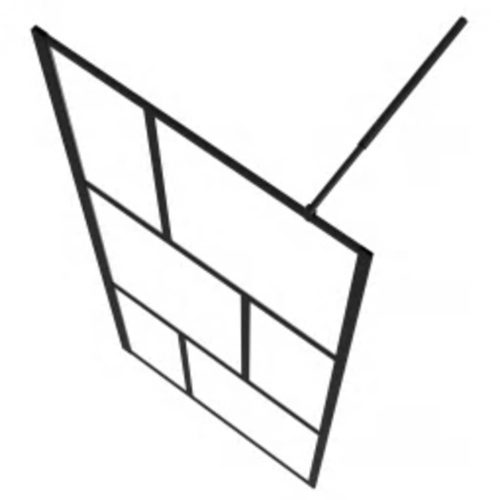  fekete zuhanyfal edzett üveggel 80 x 195 cm