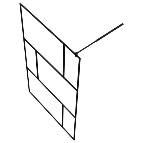  fekete zuhanyfal edzett üveggel 115 x 195 cm