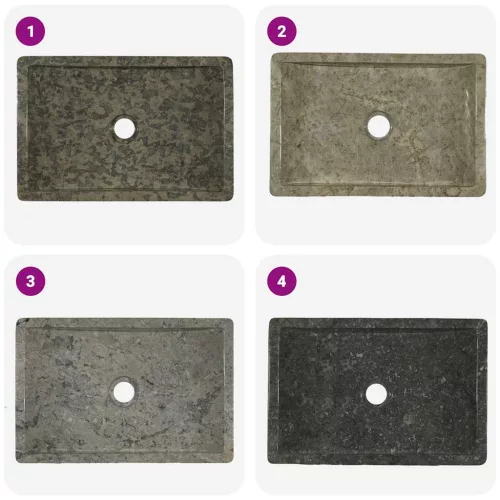  magasfényű szürke márvány mosdókagyló 45 x 30 x 12 cm 