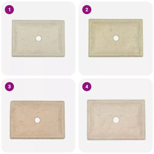  krémszínű márvány mosdókagyló 50 x 35 x 10 cm