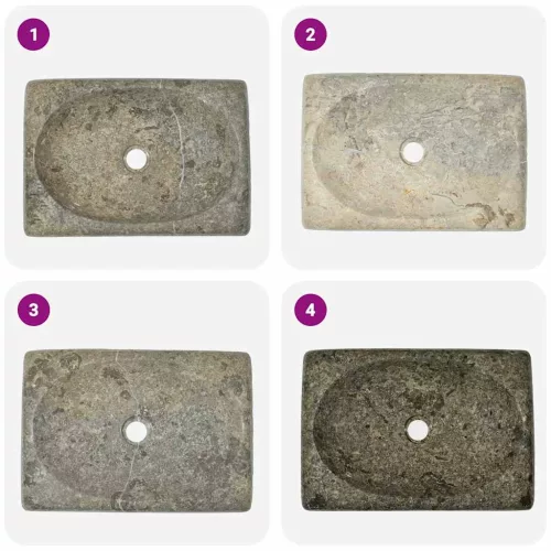  szürke márvány mosdókagyló 50 x 35 x 10 cm