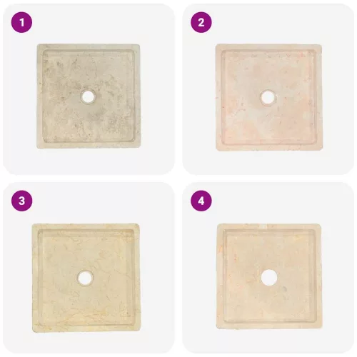  krémszínű márvány mosdókagyló 40 x 40 x 10 cm