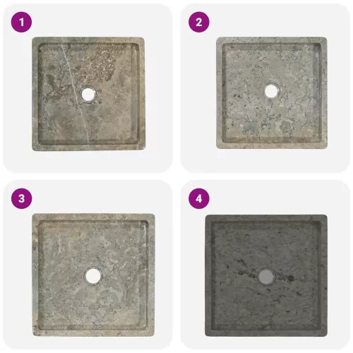  szürke márvány mosdókagyló 40 x 40 x 10 cm