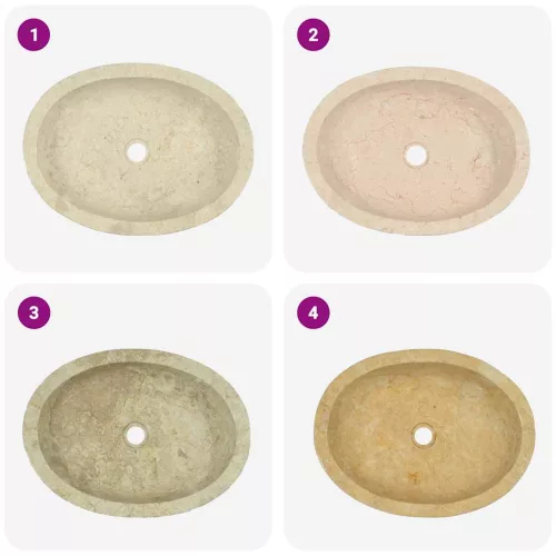  krémszínű márvány mosdókagyló 53 x 40 x 15 cm