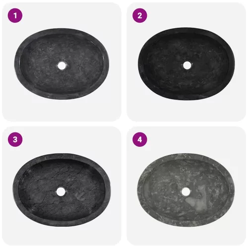  fekete márvány mosdókagyló 53 x 40 x 15 cm