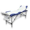 3 Zonen Massage Bett aus Alu weiß/blau–  mit Tasche 3108R