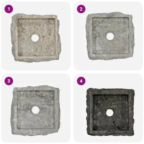  szürke márvány mosdókagyló 30 x 30 x 13 cm