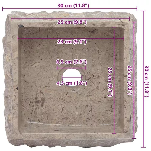  szürke márvány mosdókagyló 30 x 30 x 13 cm
