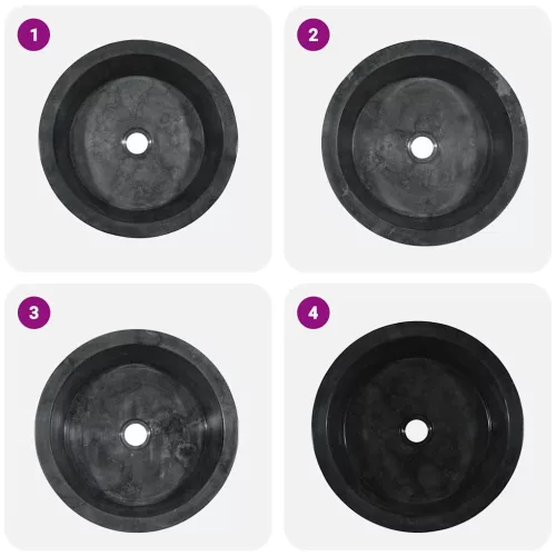  fekete márvány mosdókagyló Ø40 x 15 cm