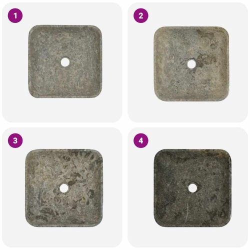  szürke márvány mosdókagyló 40 x 40 x 10 cm