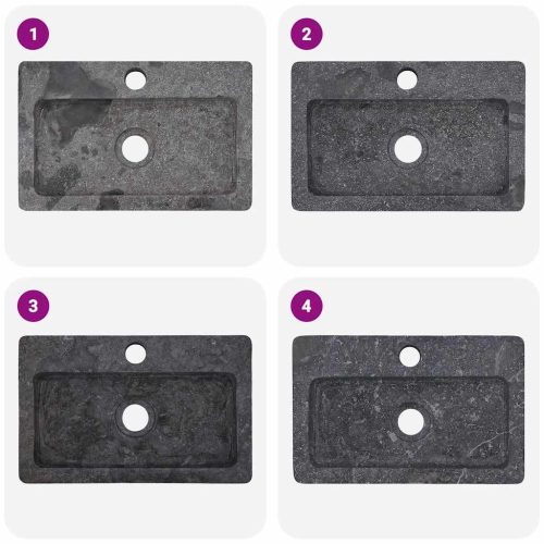  szürke márvány falra szerelhető mosdókagyló 38 x 24 x 6,5 cm