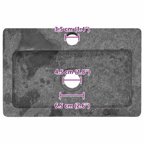  szürke márvány falra szerelhető mosdókagyló 38 x 24 x 6,5 cm