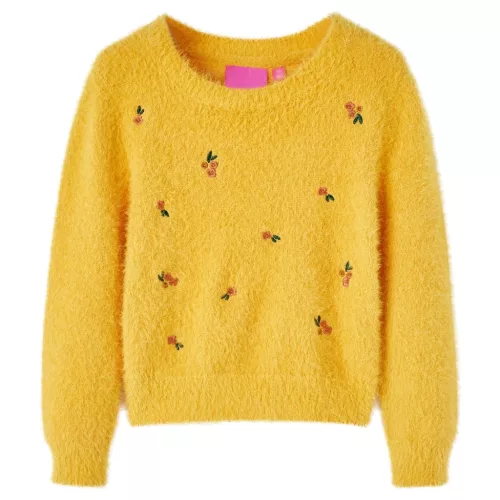 Gyerek pulóver kötött okkersárga 104