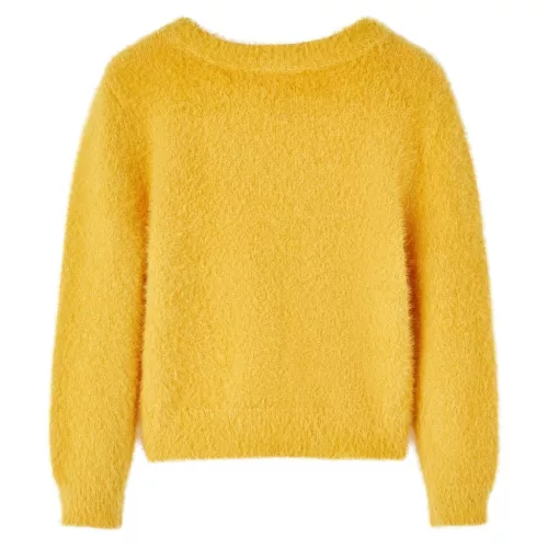 Gyerek pulóver kötött okkersárga 140