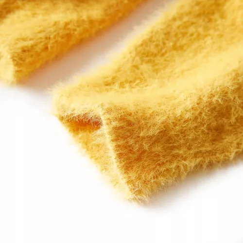 Gyerek pulóver kötött okkersárga 140