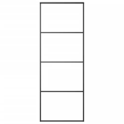  fekete alumínium és ESG üveg tolóajtó 76 x 205 cm