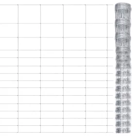  ezüstszínű horganyzott acél kerti kerítés 50 x 1,6 m