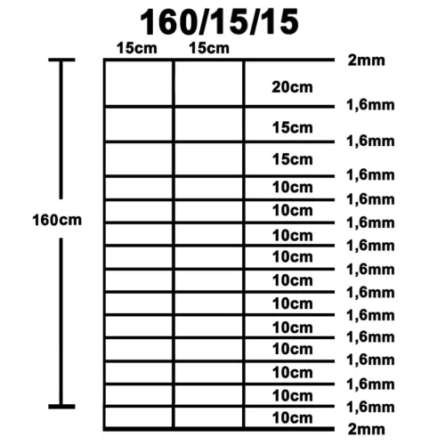  ezüstszínű horganyzott acél kerti kerítés 50 x 1,6 m