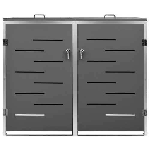  acéltároló két gurítható szemeteskukához 138 x 77,5 x 112,5 cm