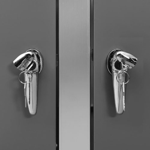  acél tároló három gurítható szemeteskukához 207x77,5x112,5 cm