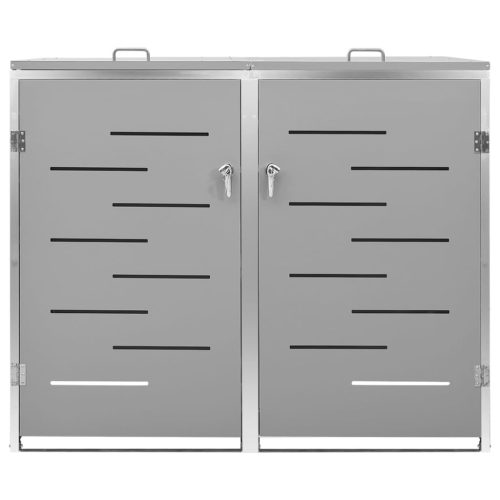  acéltároló két gurítható szemeteskukához 138 x 77,5 x 112,5 cm