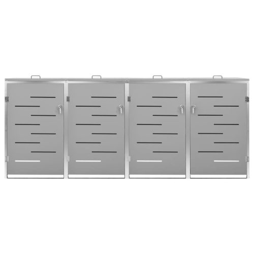  acéltároló négy gurítható szemeteskukához 276,5x77,5x112,5 cm