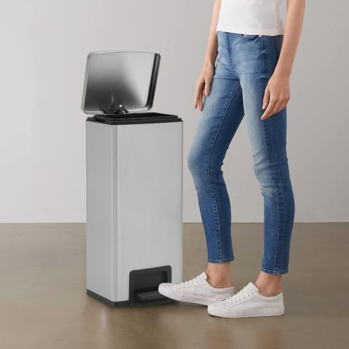  ezüst ujjlenyomat-mentes  rozsdamentes-acél pedálos kuka 30L