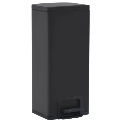  fekete ujjlenyomat-mentes rozsdamentes-acél pedálos kuka 30L