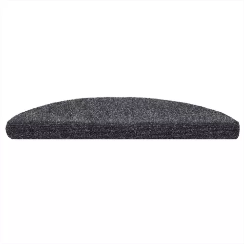  10 db öntapadós lépcsőszőnyeg 56 x 17 x 3 cm sötétszürke félkör alakú