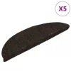  5 db öntapadós lépcsőszőnyeg 56 x 17 x 3 cm sötétbarna félkör alakú