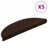  5 db öntapadós lépcsőszőnyeg 56 x 17 x 3 cm barna félkör alakú